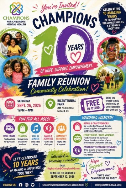 Champions for Children’s Mental Health to Hold Family Reunion